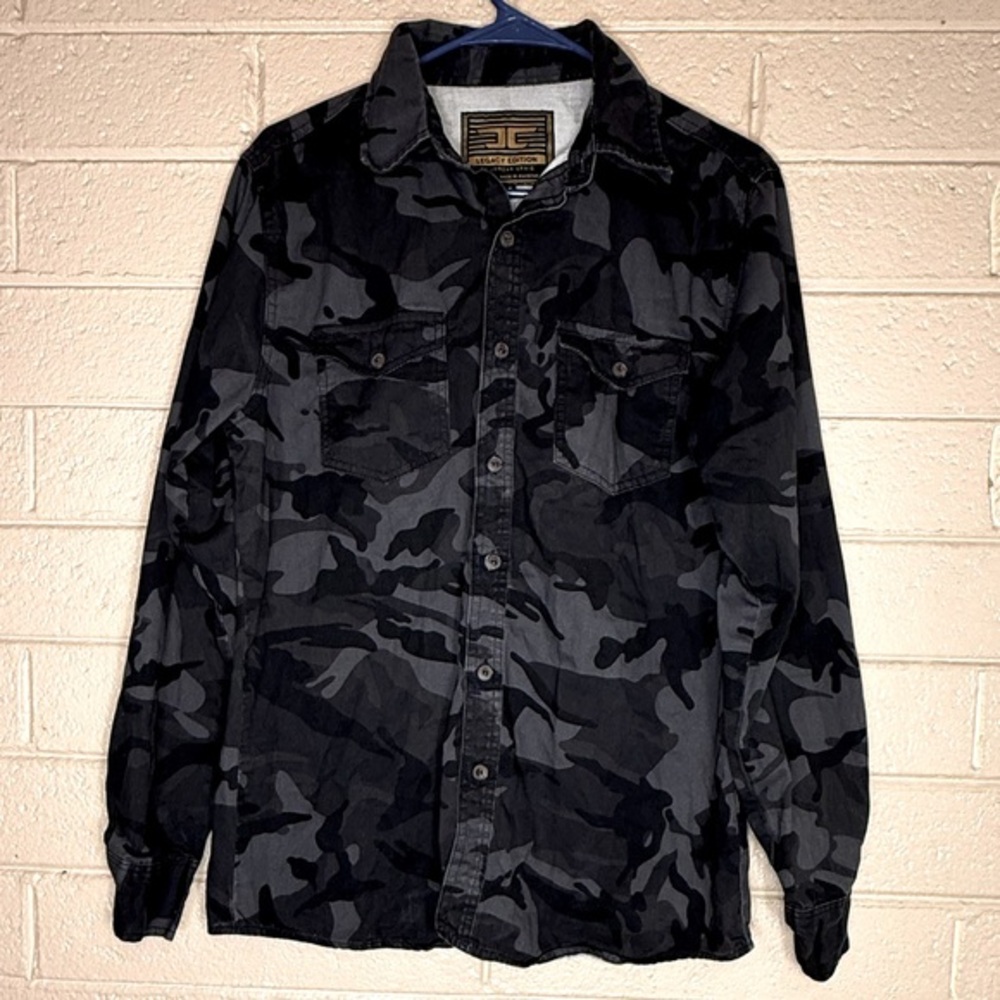 Jordan Craig Black and Gray Lightweight Shirt Jacket
